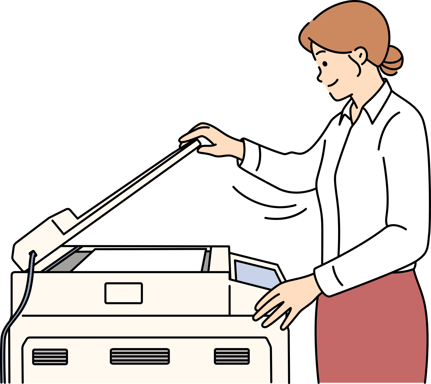 Businesswoman Duplicating Document Copy on Machine